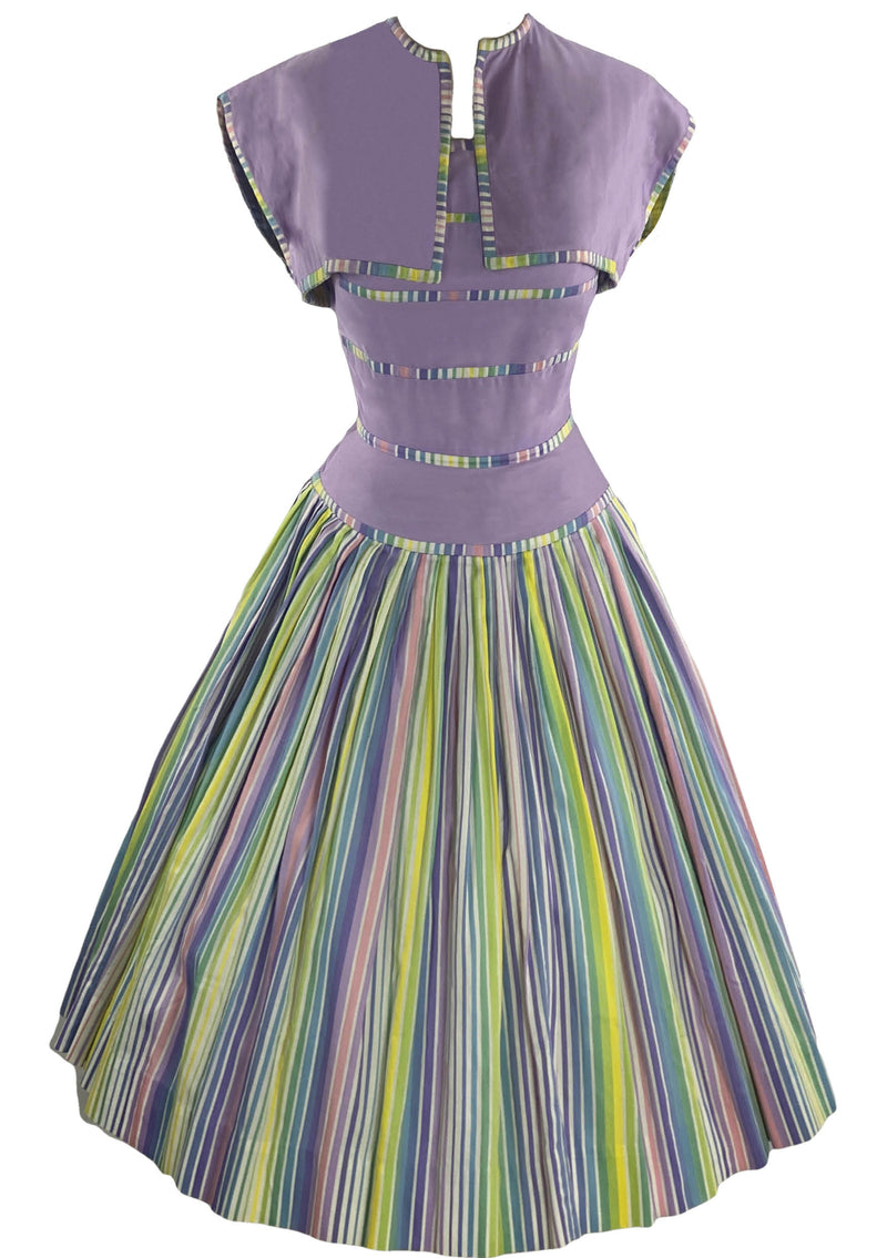 1950s Candy Stripe Designer Dress Ensemble- New!