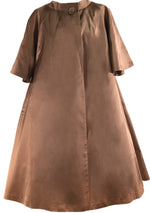 Late 1950s Designer Copper Satin Evening Coat- New!