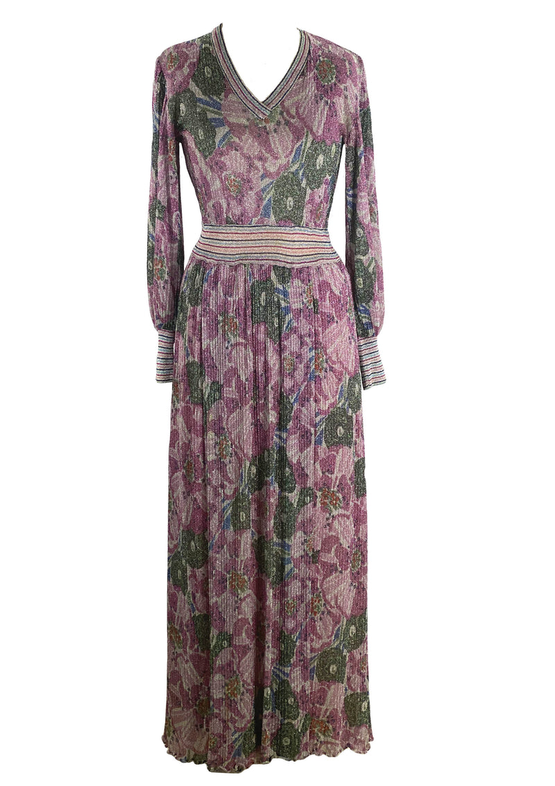 Rare 1970s Italian Designer Missoni Lurex Knit Dress - New!