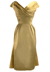 Stunning 1950s Liquid Gold Satin Party Dress- New!