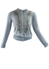 Late 1950s Early 1960s Blue Beaded Cardigan - New!