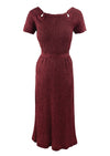 Late 1940s Merlot Ribbon Knit Dress and Jacket Ensemble - New!