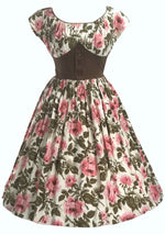 1950s California Cottons Rose Print Dress- New! (RESERVED)