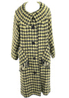 Late 1950s Couture Don Loper Black & Gold Houndstooth Coat- New!