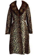 Vintage 1960s Faux Leopard Lilli Ann Designer Coat - New!