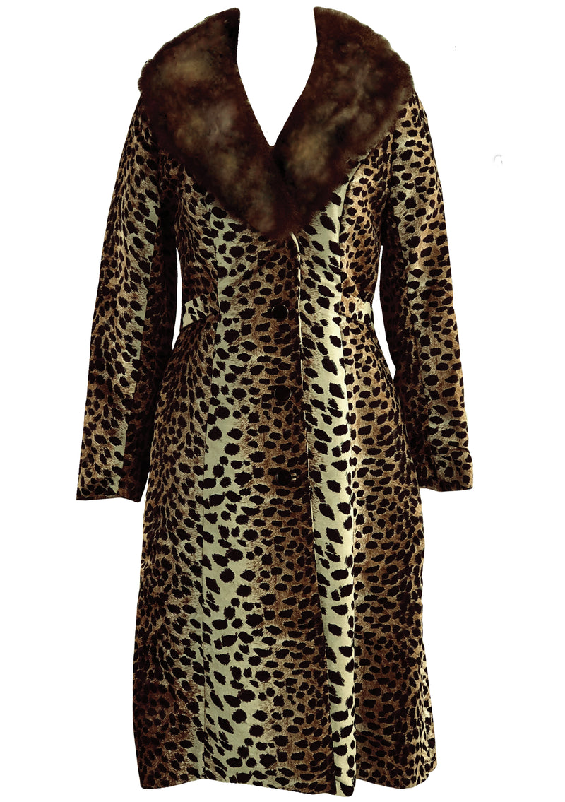 Vintage 1960s Faux Leopard Lilli Ann Designer Coat - New!