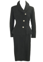 Vintage 1950s Black Wool Crepe Lilli Ann Suit - New! (ON HOLD)