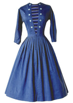 Vintage 1950s Blue Sailor Cotton Dress- New!