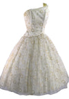 1950s Ivory, Silver and Gold Designer Cocktail Dress - New!