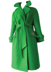 Iconic Late 1960s Apple Green Couture Space Age Coat - New!