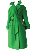 Iconic Late 1960s Apple Green Couture Space Age Coat - New!