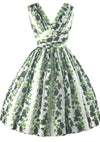 Vintage 1950s Trailing Blue Roses Swiss Dot Dress- New!