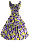 1950s - 1960s Lilac and Chartreuse Floral Print Dress- New! (ON HOLD)