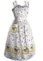 Late 1950s Garden Theme Novelty Print Dress- New!