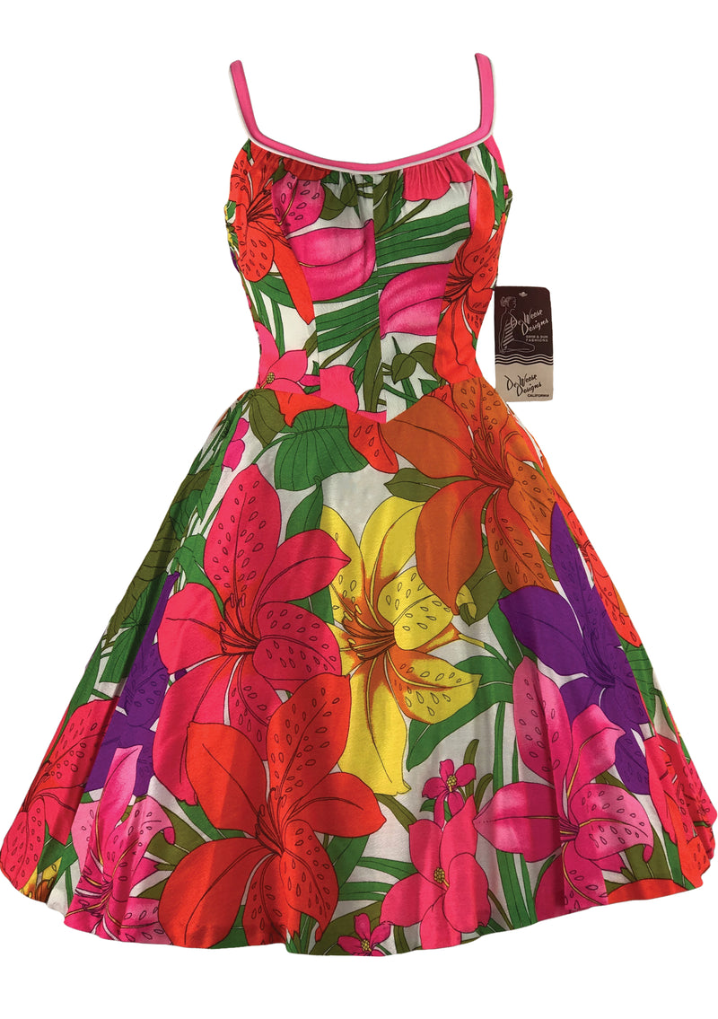Vintage 1960s De Weese Bright Floral Sundress- New!