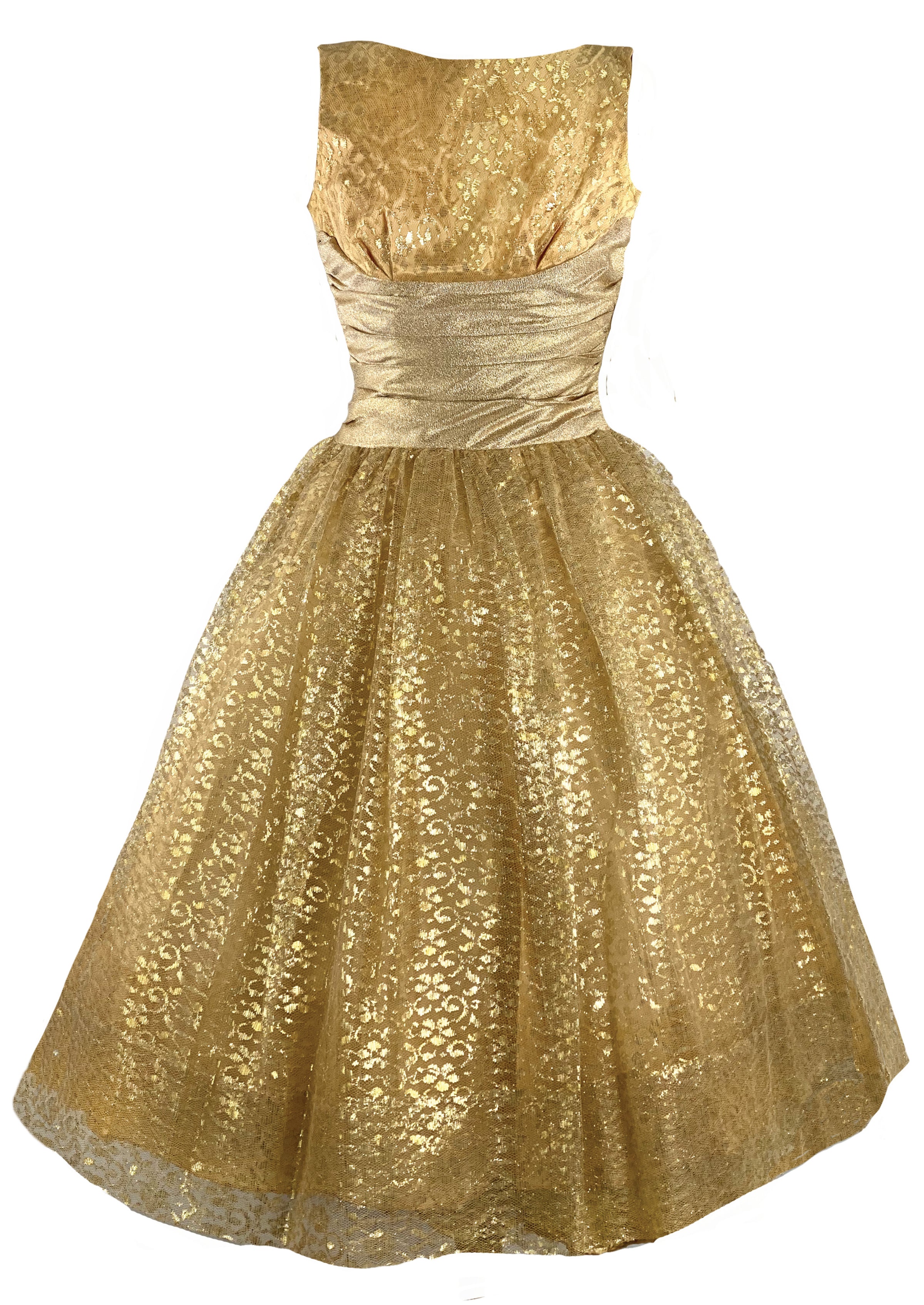 Vintage 1950s Gold Lace Dress with Lam - New! (SOLD) Coutura Vintage Vintage 1950s Gold Lace Dress with Lam - New! (SOLD) Coutura Vintage