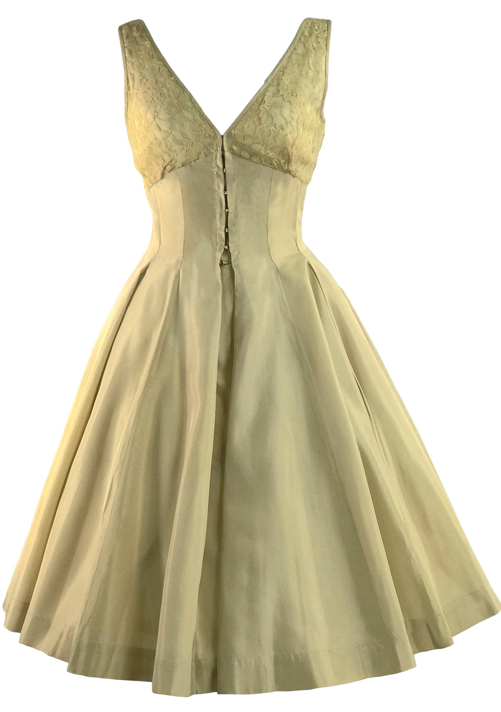 1950s Gold Silk Taffeta Designer Party Dress Ensemble - New!  Coutura  Vintage