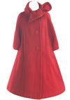 1950s Red Mohair Wool Designer Swing Coat  - New!