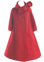 1950s Red Mohair Wool Designer Swing Coat  - New!