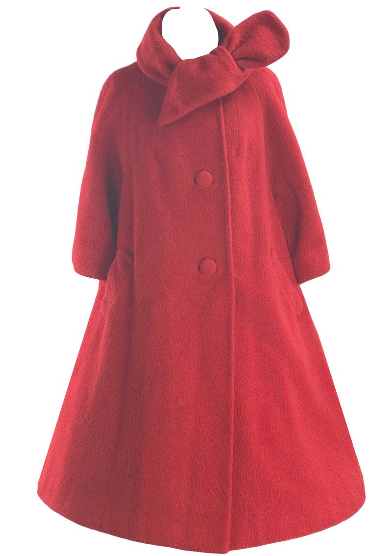 1950s Red Mohair Wool Designer Swing Coat - New! – Coutura Vintage