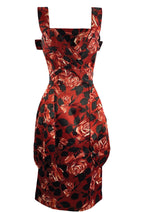 Late 1950s Designer Donarica Garnet Rose Sheath Dress- New!