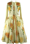 Rare 1950s Yellow Floral Jerry Gilden Dress Ensemble - New!