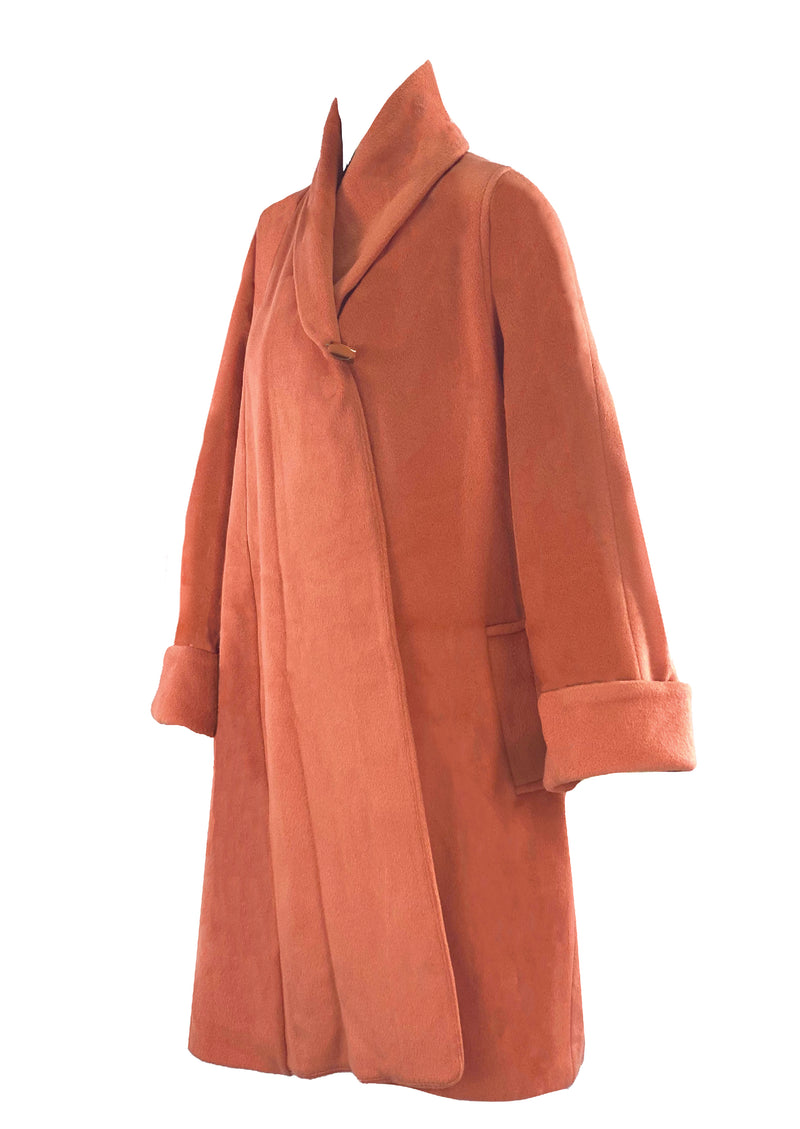 Vintage Hilary Bradley Designer Coral Cashmere Coat- NEW!