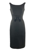 Early 1960s Designer Black Linen Dress - New!