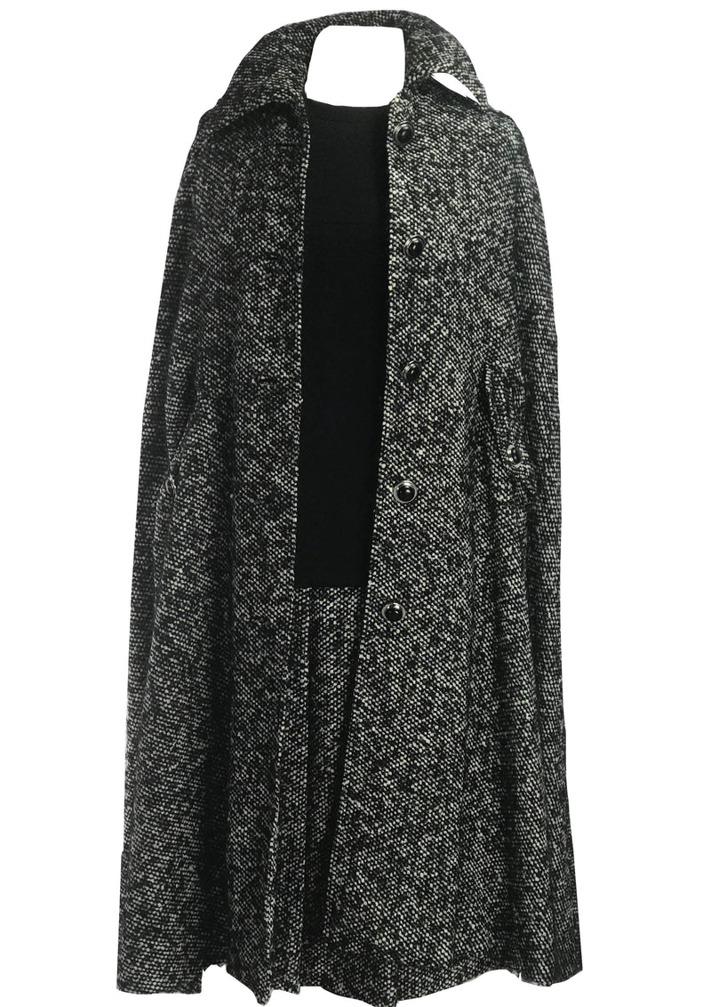Couture 1960s Jean Patou Wool Dress and Cape - New!