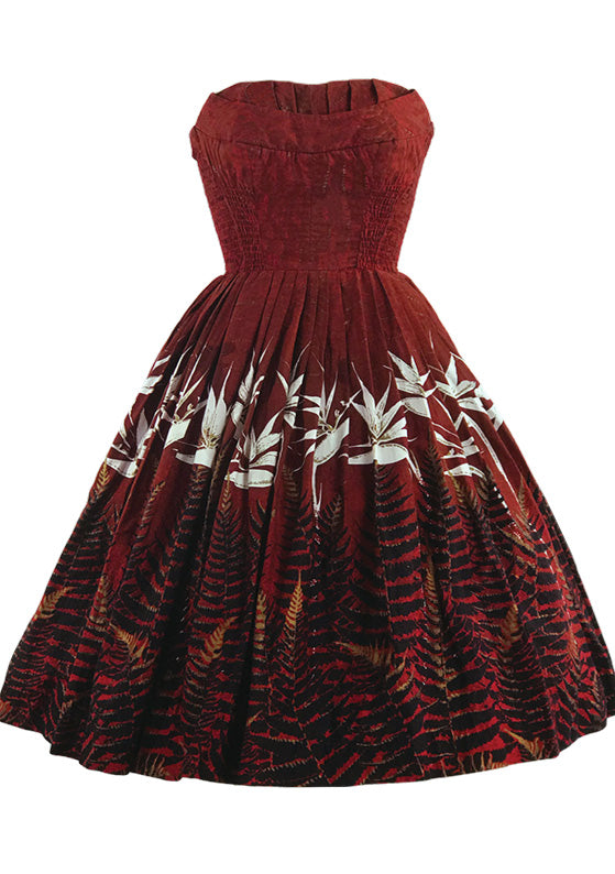 1950s Designer Shaheen Hawaiian Cotton Sundress- New!