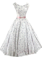 Vintage 1950s Seashell Novelty Print Cotton Dress - New!