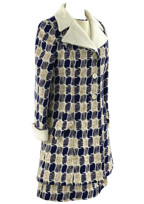 1960s Deadstock Lilli Ann Navy & Cream Ensemble- New!