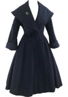 Rare 1950s Navy Blue Lilli Ann Designer Princess Coat- New!