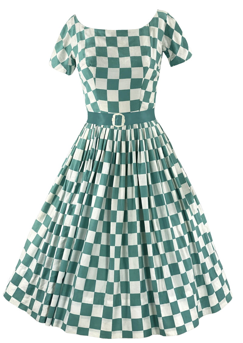 Late 1950s Suzy Perette Designer Checkerboard Cotton Dress- New!