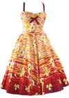 Recreation of 1950s Hawaiian Border Print Sundress- New!