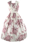 Vintage 1950s Pink Rose Bouquet Cotton Dress - New!