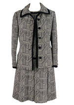 Vintage 1960s Op-Art Dress and Jacket Ensemble- NEW!