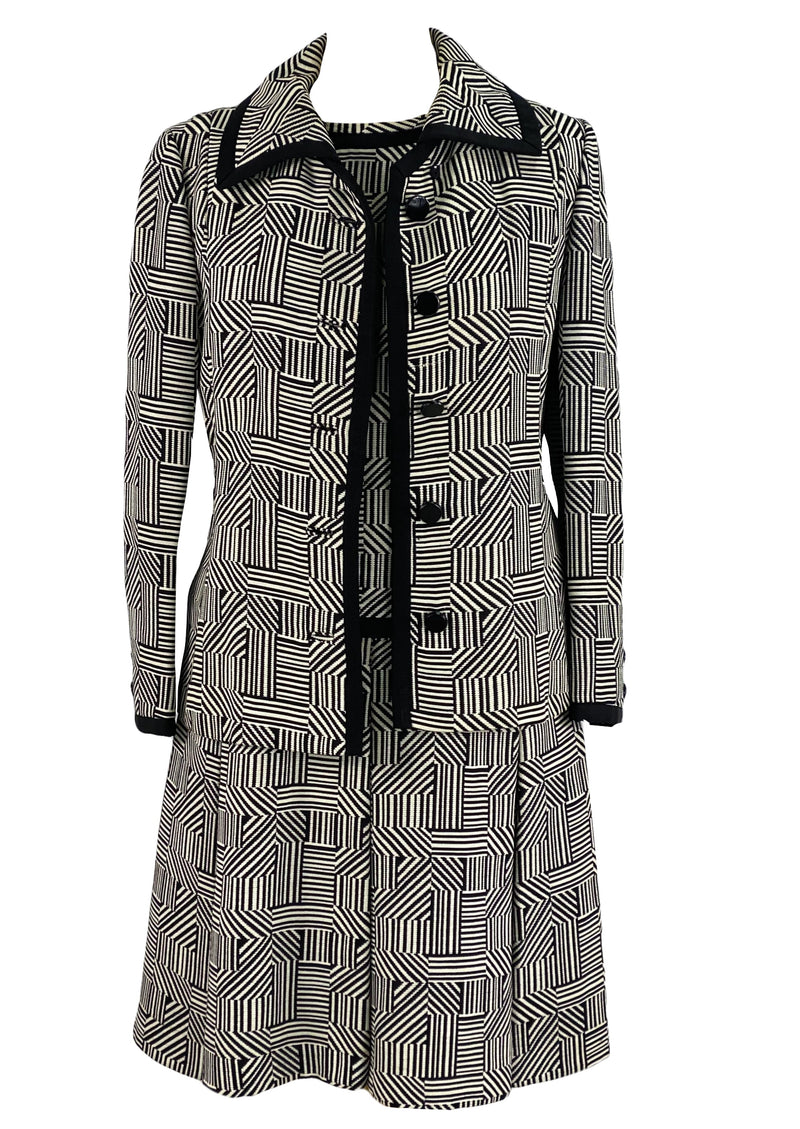 Vintage 1960s Op-Art Dress and Jacket Ensemble- NEW!