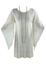 Vintage 1970s White Angel Wing Sleeve Dress - NEW!