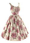 Vintage Late 1950s Pink Roses Dress with Overlay- NEW!