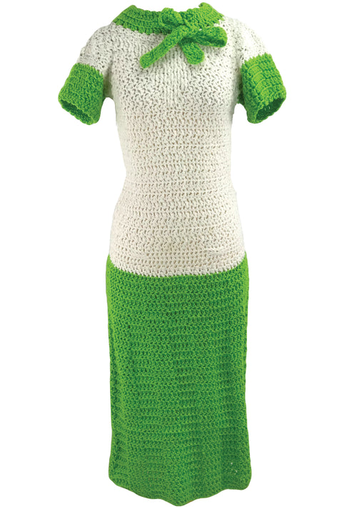 Vintage 1960s does 1930s Crochet Dress  - New!
