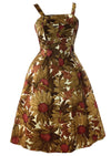 Early 1960s Designer Sunflower Silk Blend Cocktail Dress - New!(