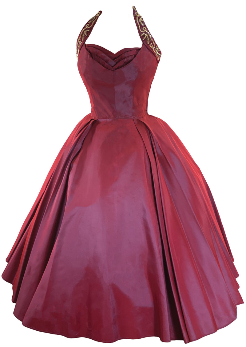 Vintage 1950s Purple Sharkskin Taffeta Cocktail Dress- New!