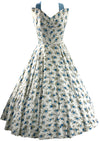 1950s Blue Delphinium Print Sundress Ensemble  - New!