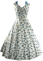 1950s Blue Delphinium Print Sundress Ensemble  - New!