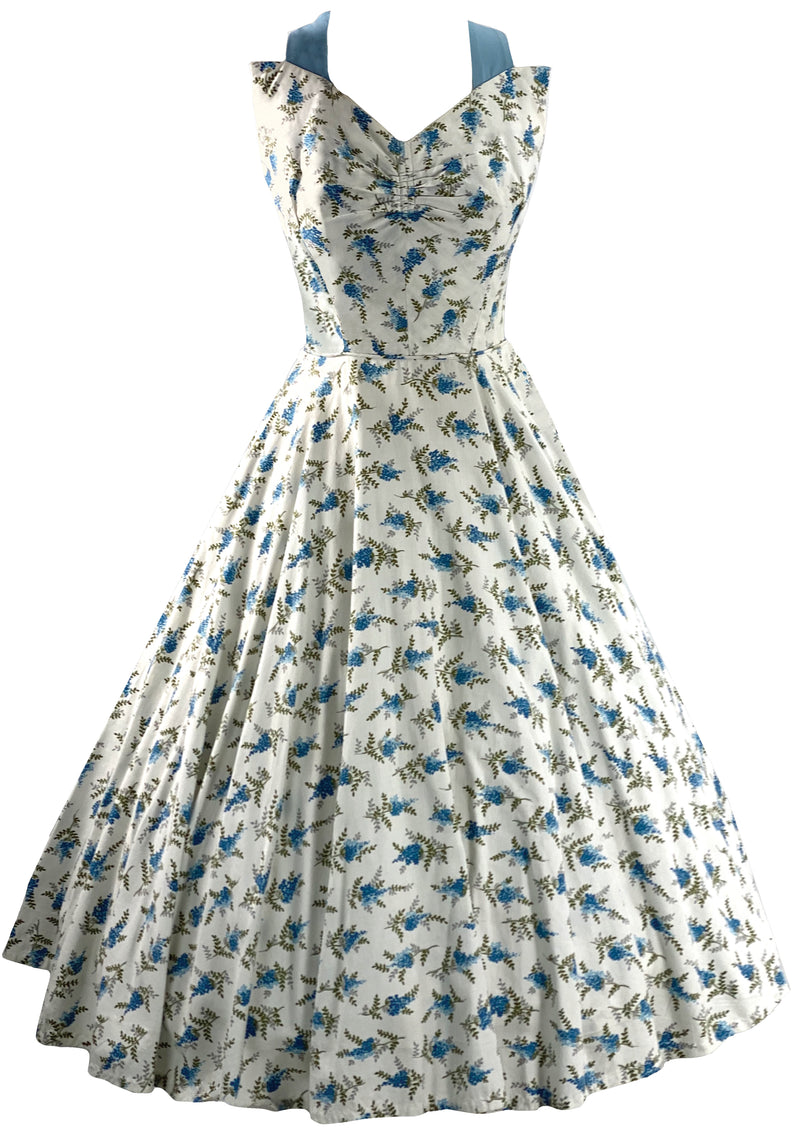 1950s Blue Delphinium Print Sundress Ensemble  - New!