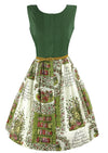 Vintage Early  1960s Horticultural Print Cotton Dress - NEW!