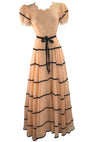 Vintage 1930s Peach and White Floral Deco Gown - New!