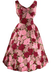 Stunning 1950s Silk Rose Print Dress- New!