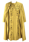 Vintage 1960s Gold Beaded Sheath Party Dress and Coat Ensemble - New!